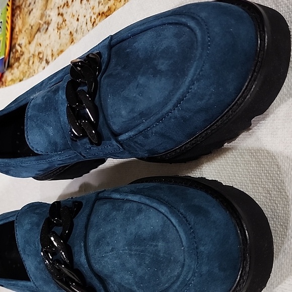 Mephisto Salka Blue Suede Loafers 9.5 - Picture 2 of 5